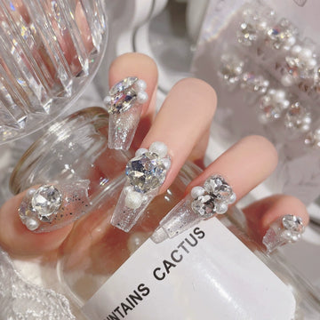 No.F299 Flash Diamond Fingernails Patch 24pcs/Set