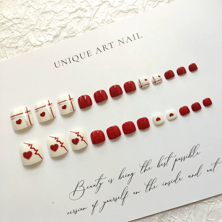 No.474 Cute Love Toenails Patch 24pcs/Set