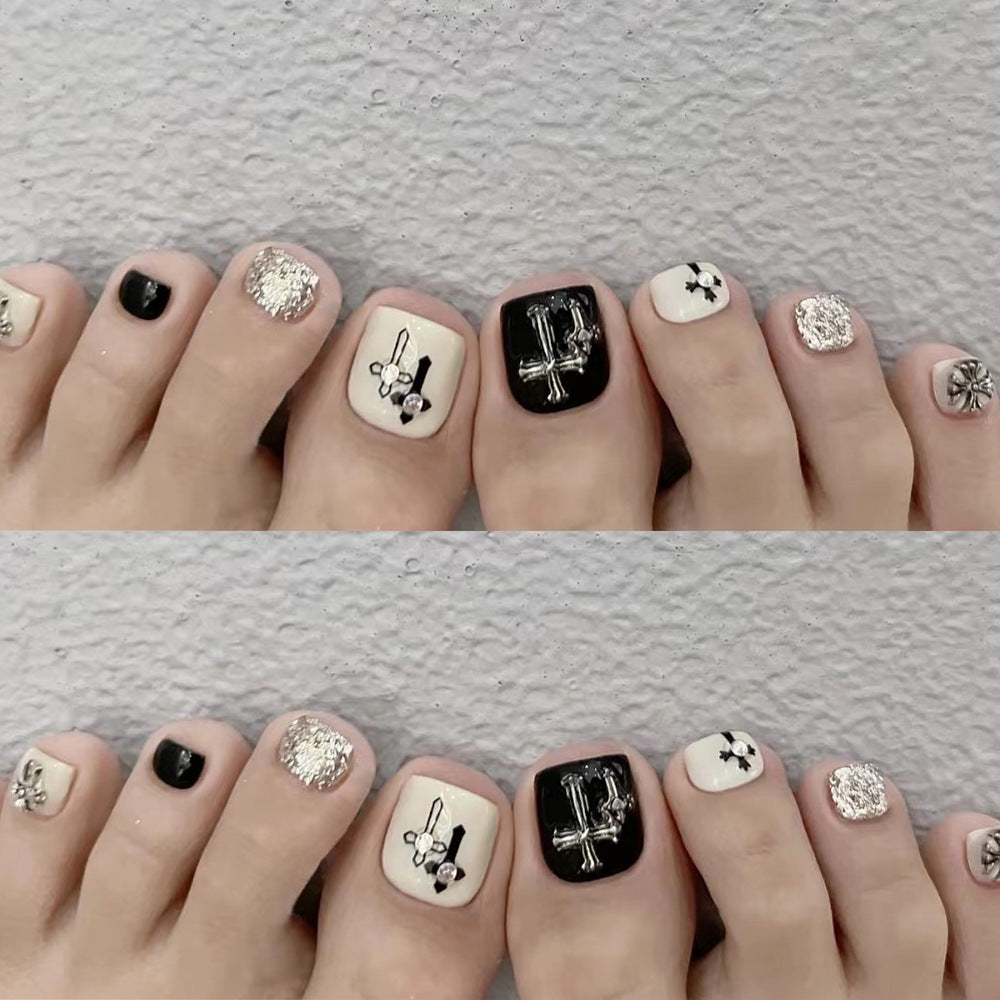 No.486 White Cross Toenails Patch 24pcs/Set