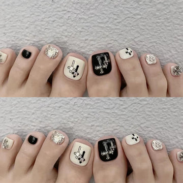 No.486 White Cross Toenails Patch 24pcs/Set