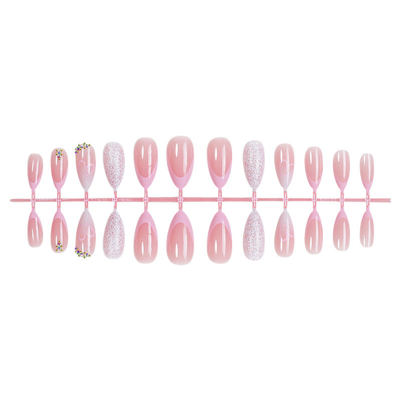 No.VN25 Gradient Glitter Fingernails Patch 24pcs/Set