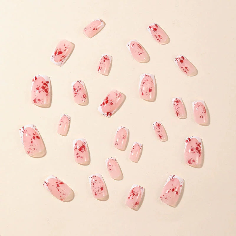 No.F241 Red Fingernails Patch 24pcs/Set