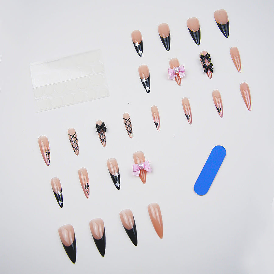 No.F467 Bow Fingernails Patch 24pcs/Set