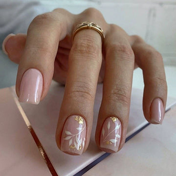 No.F284 White Flowers Fingernails Patch 24pcs/Set