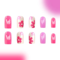 No.F294 Purple Flower Fingernails Patch 24pcs/Set