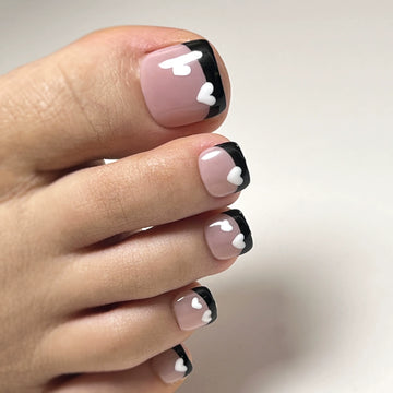 No.402 Black Love Toenails Patch 24pcs/Set