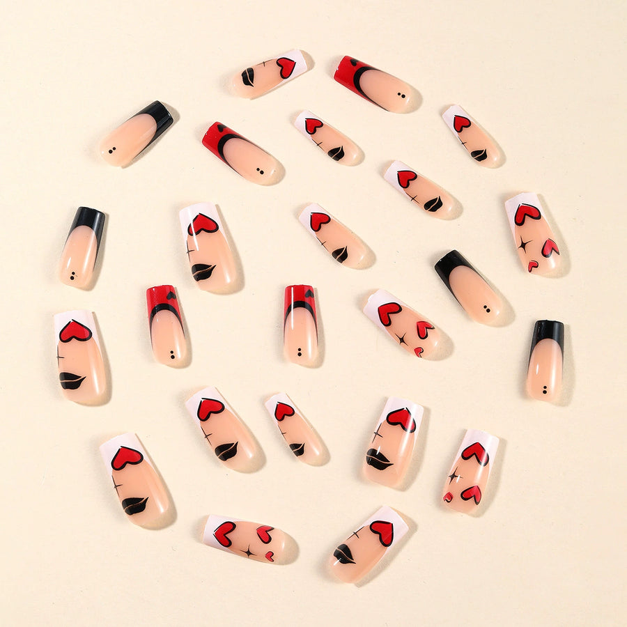 No.VN61 Love Lip Print Fingernails Patch 24pcs/Set