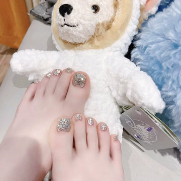 No.468 Silver Sequins Toenails Patch 24pcs/Set