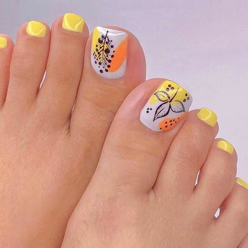 No.404 Bright YellowToenails Patch 24pcs/Set