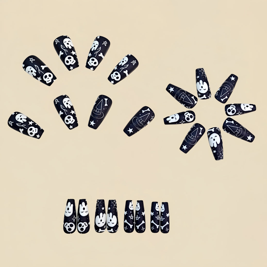 No.PSN170 Halloween Black Hand & Toe Pair Set-48pcs