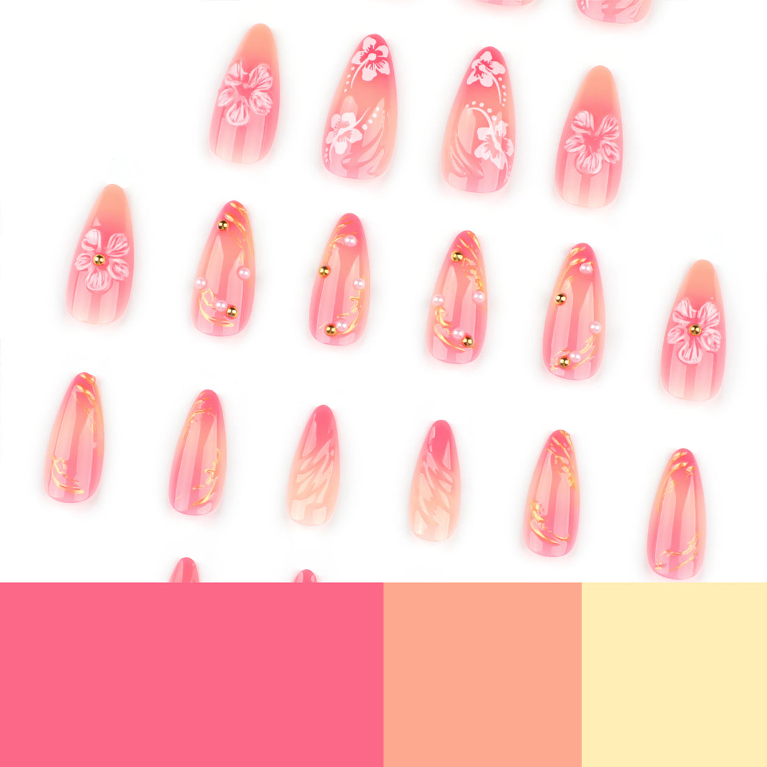 No.F419 3D Print Fingernails Patch 24pcs/Set