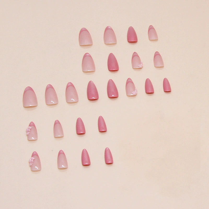 No.F315 Pink Fingernails Patch 24pcs/Set