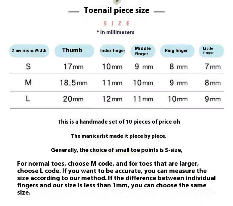 No.370 Red Handmade Toenails Patch 10pcs/Set