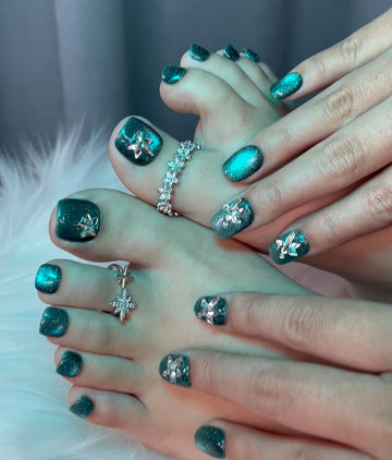No.PSN55 Blue Cat's Eye Hand & Toe Pair Set-48pcs