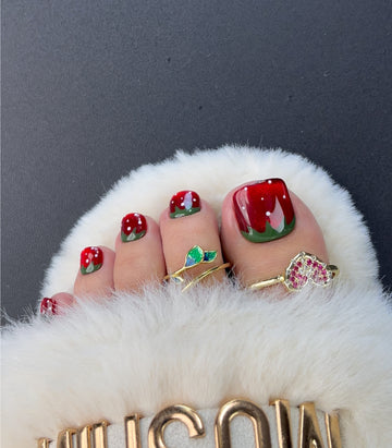 No.489 Cat's Eye Strawberry Toenails Patch 10pcs/Set