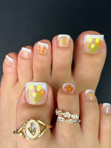 No.DT8 Flower Toenails Patch 24pcs/Set